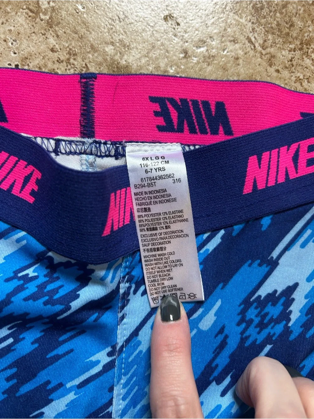 Nike Dri-FIT Girls' Activewear Full Length Leggings Blue Jay Size 6